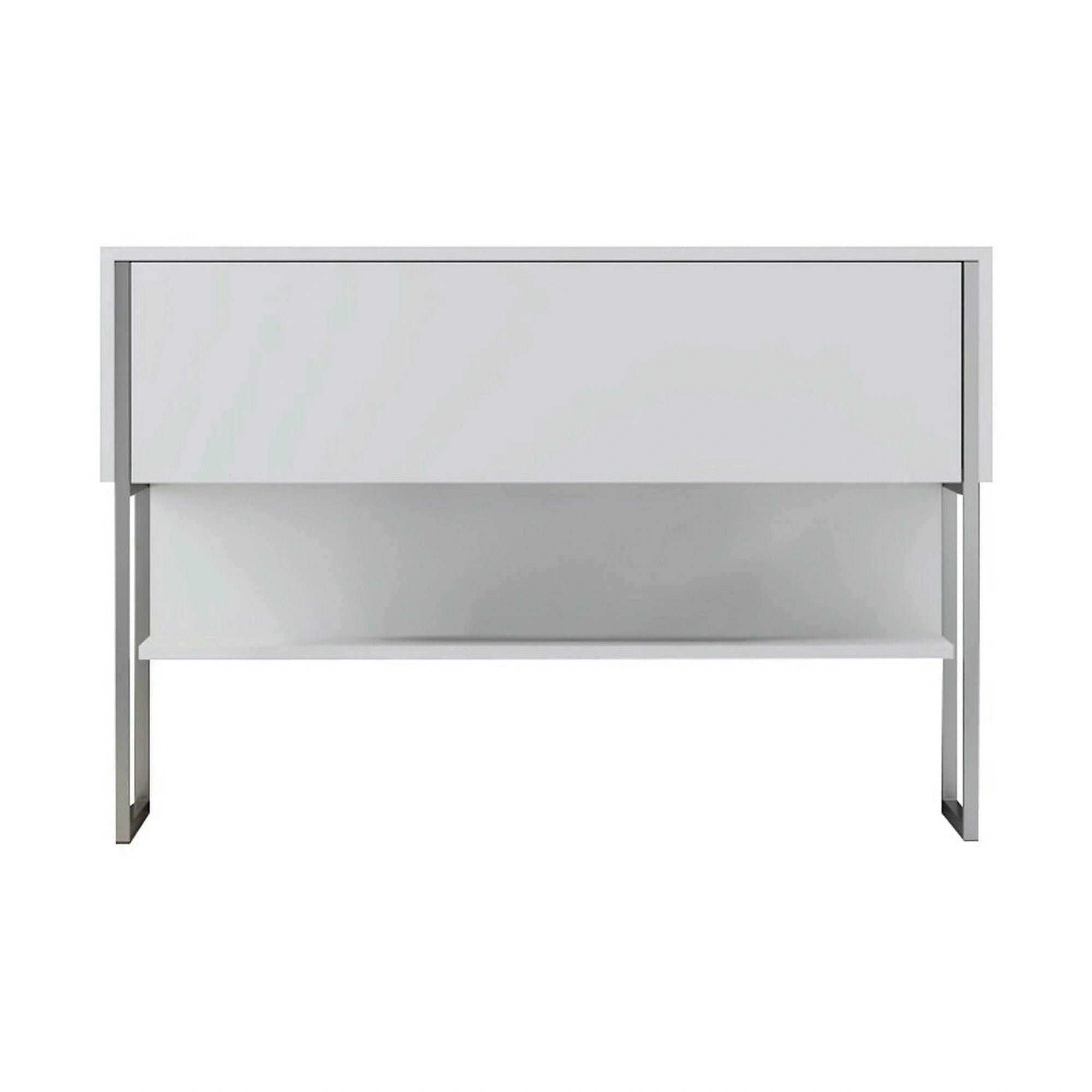 Consola LUXE, alb/crom, PAL melaminat/metal, 120x30x80 cm