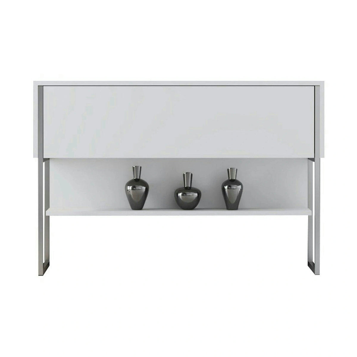Consola LUXE, alb/crom, PAL melaminat/metal, 120x30x80 cm
