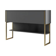 Consola LUXE, gri antracit/auriu, PAL melaminat/metal, 120x30x80 cm
