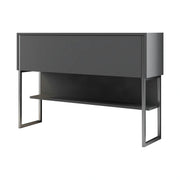 Consola LUXE, gri antracit/crom, PAL melamimat/metal, 120x30x80 cm