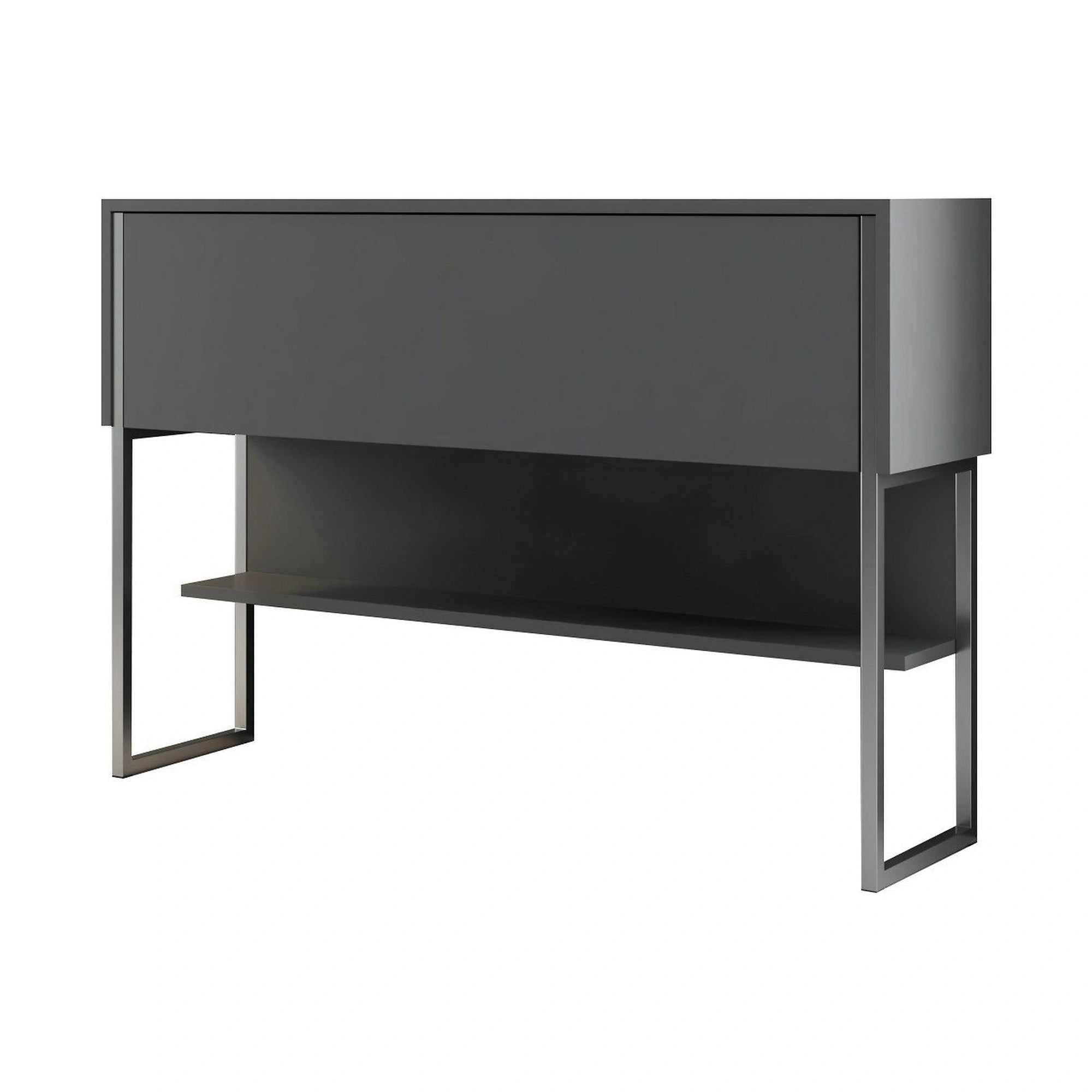Consola LUXE, gri antracit/crom, PAL melamimat/metal, 120x30x80 cm