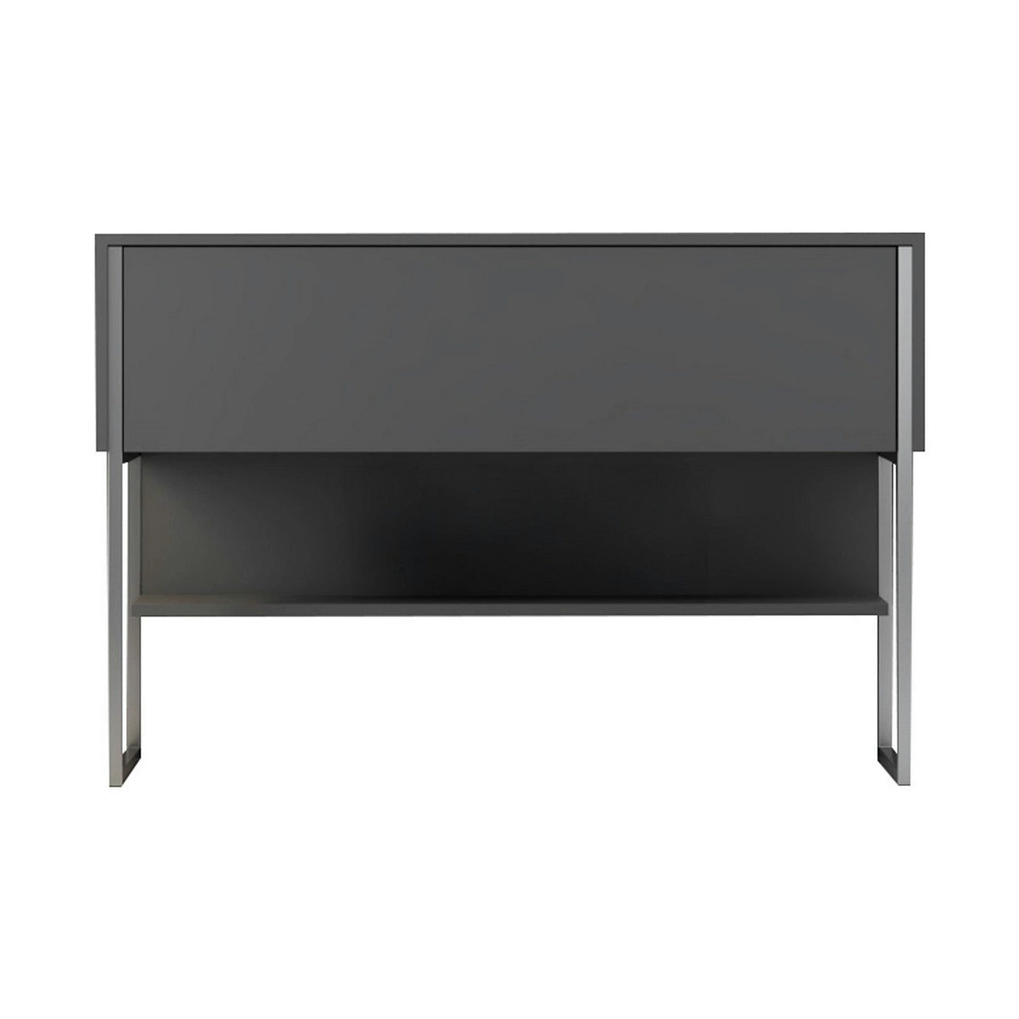 Consola LUXE, gri antracit/crom, PAL melamimat/metal, 120x30x80 cm