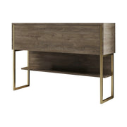 Consola LUXE, stejar canyon/auriu, PAL melaminat/metal, 120x30x80 cm