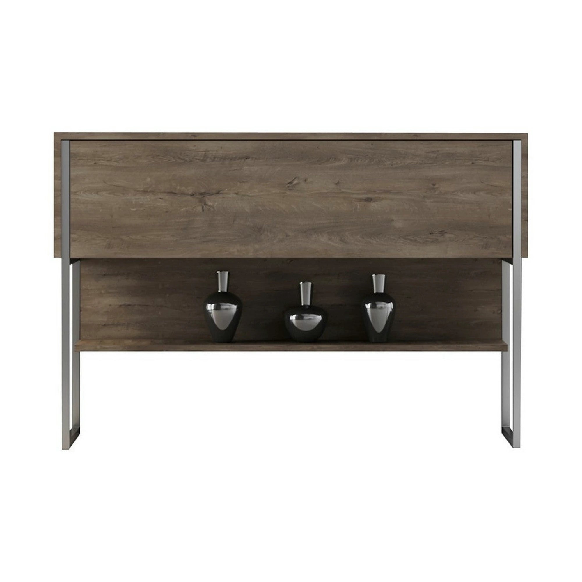 Consola LUXE, stejar canyon/crom, PAL melaminat/metal, 120x30x80 cm