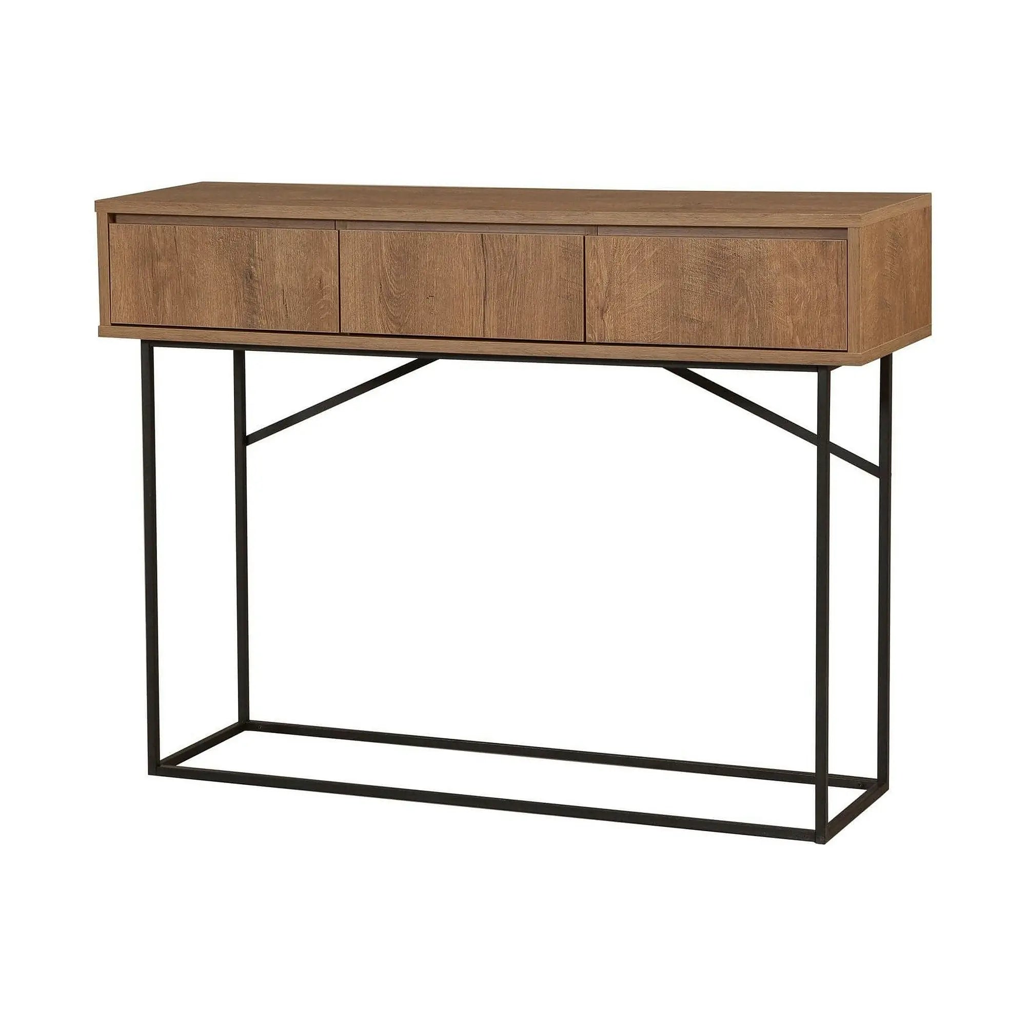 Consola MIA, nuc/negru, PAL melaminat/metal, 120x36x90 cm