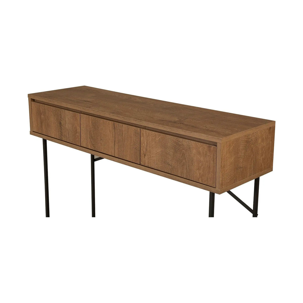 Consola MIA, nuc/negru, PAL melaminat/metal, 120x36x90 cm