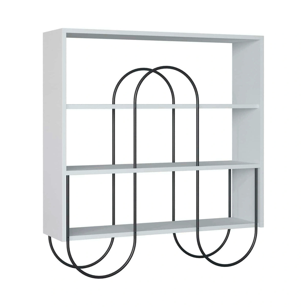 Consola NORFOLK, alb/negru, PAL melaminat/metal, 96x26x99 cm
