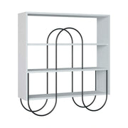 Consola NORFOLK, alb/negru, PAL melaminat/metal, 96x26x99 cm