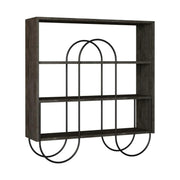 Consola NORFOLK, nuc inchis/negru, PAL melaminat/metal, 96x26x99 cm