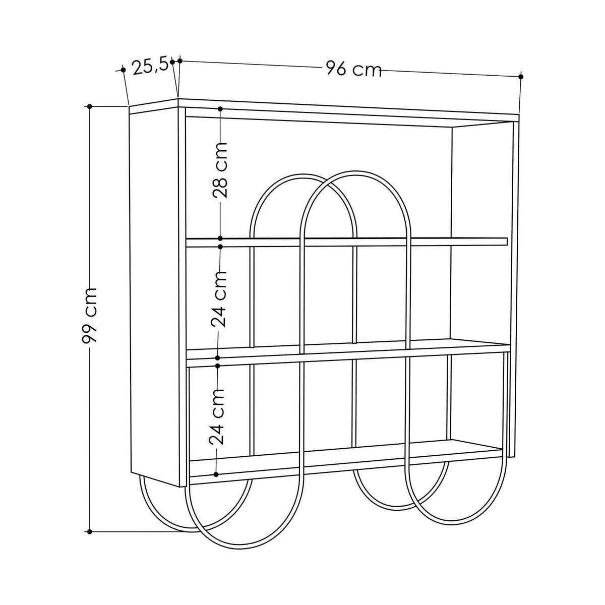 Consola NORFOLK, nuc inchis/negru, PAL melaminat/metal, 96x26x99 cm