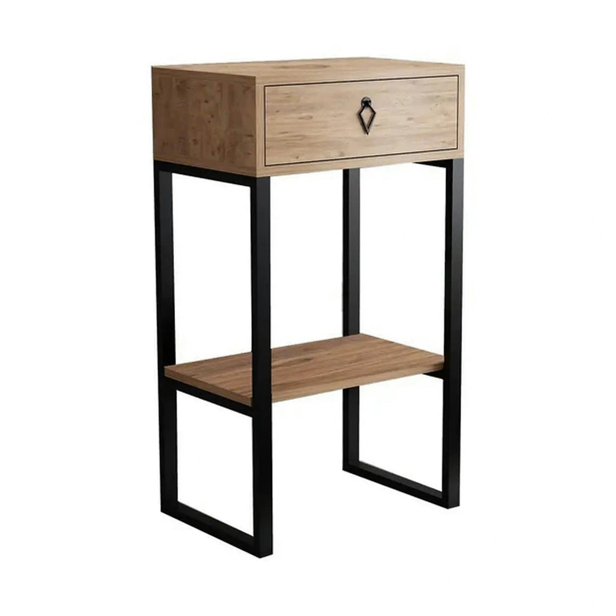 Consola VALANTI, stejar/negru, PAL melaminat, 50x35x90 cm