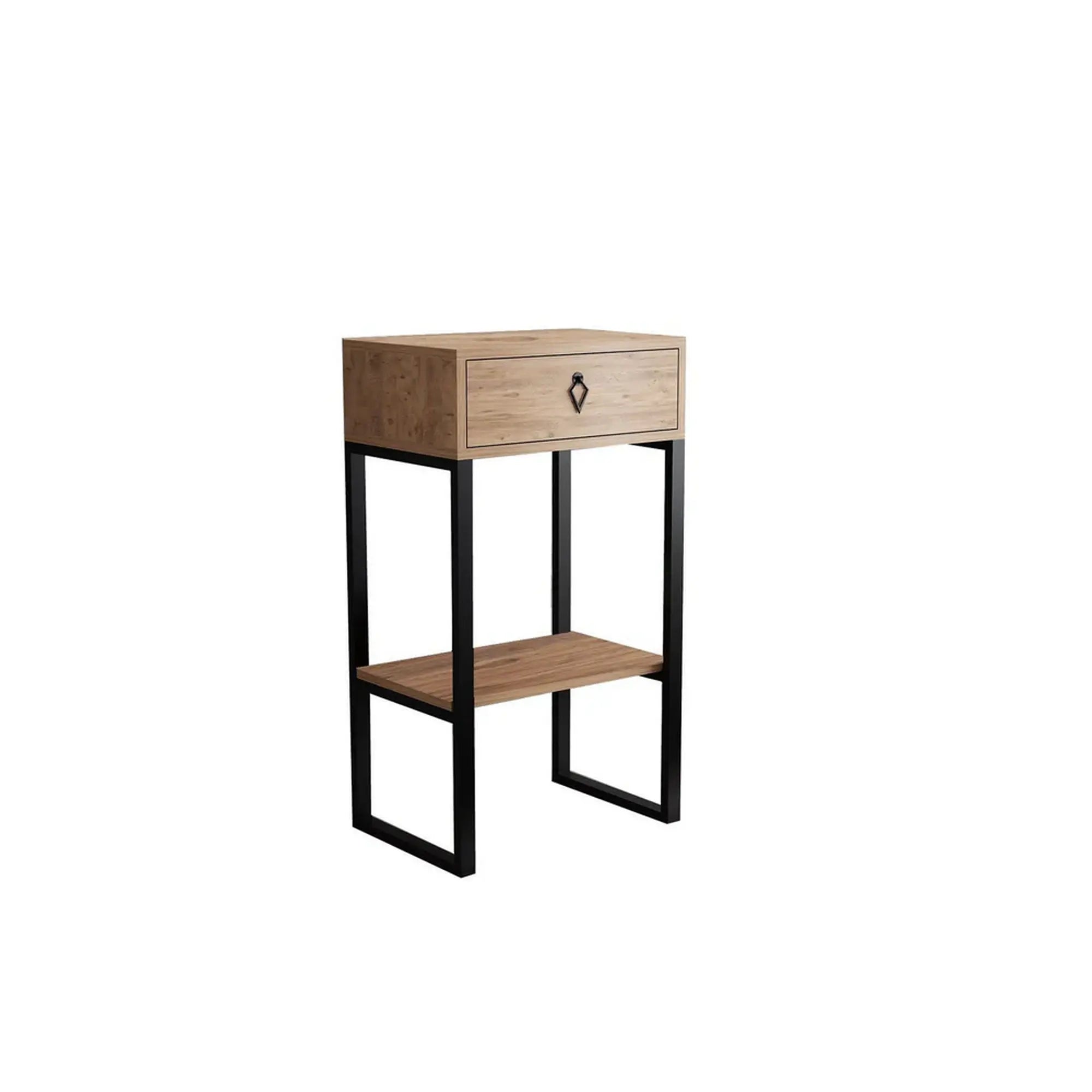 Consola VALANTI, stejar/negru, PAL melaminat, 50x35x90 cm