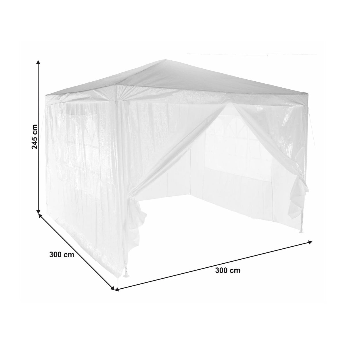 Cort gradina TEKNO TYP 1, alb, polietilena/otel, 300x300x245 cm
