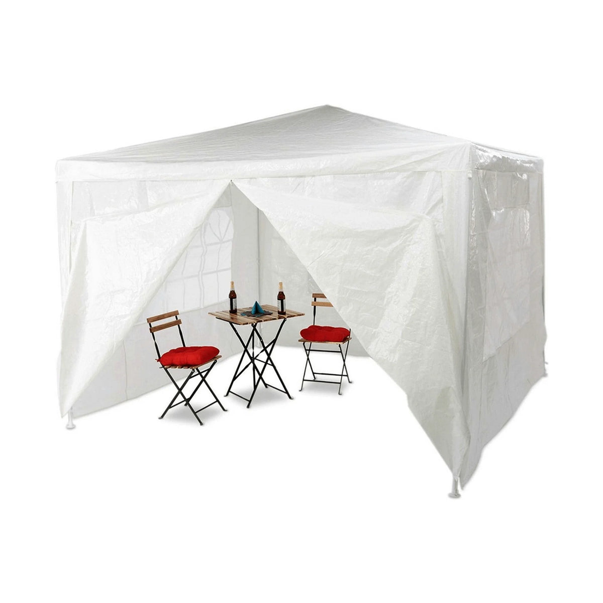 Cort gradina TEKNO TYP 1, alb, polietilena/otel, 300x300x245 cm