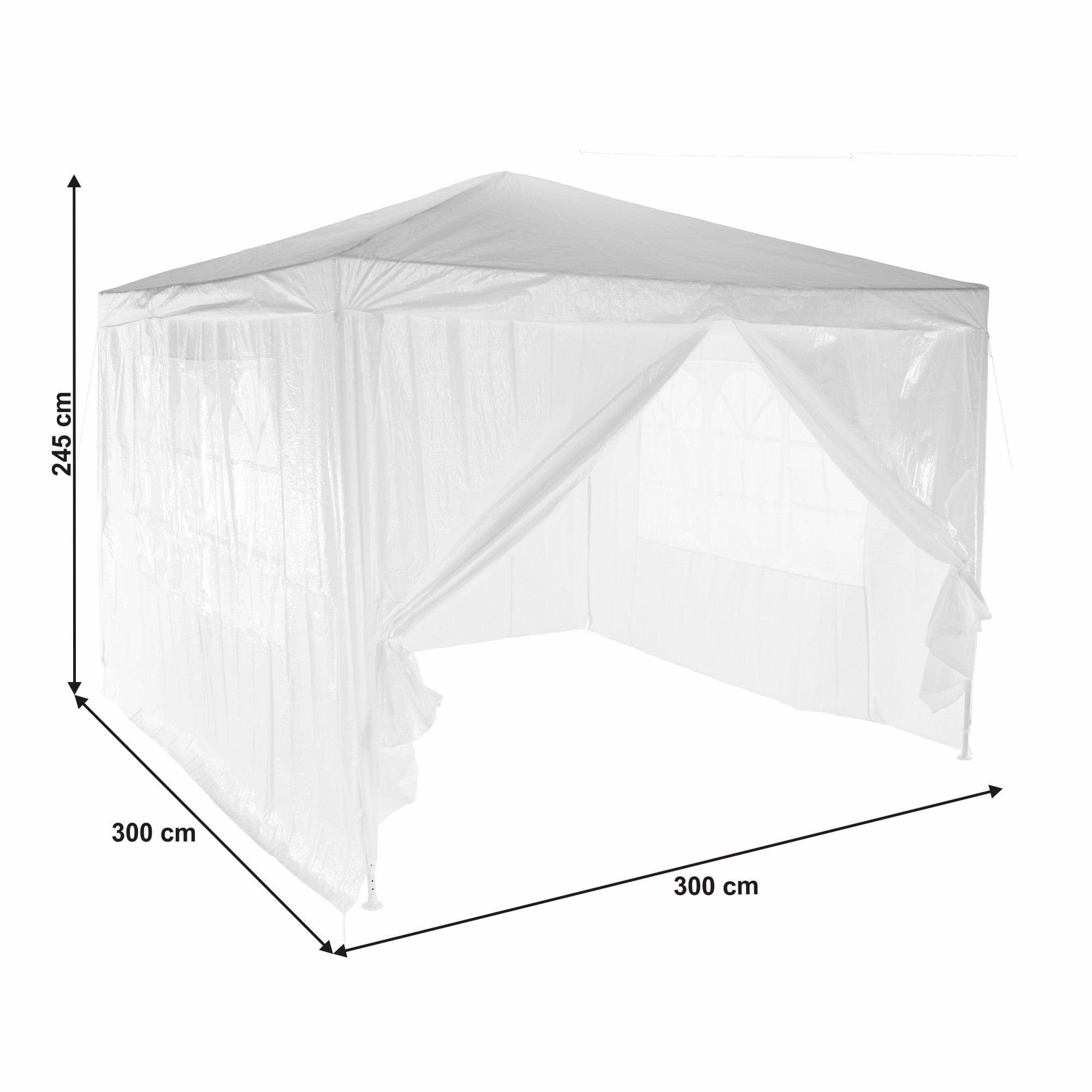 Cort gradina TEKNO TYP 1, alb, polietilena/otel, 300x300x245 cm
