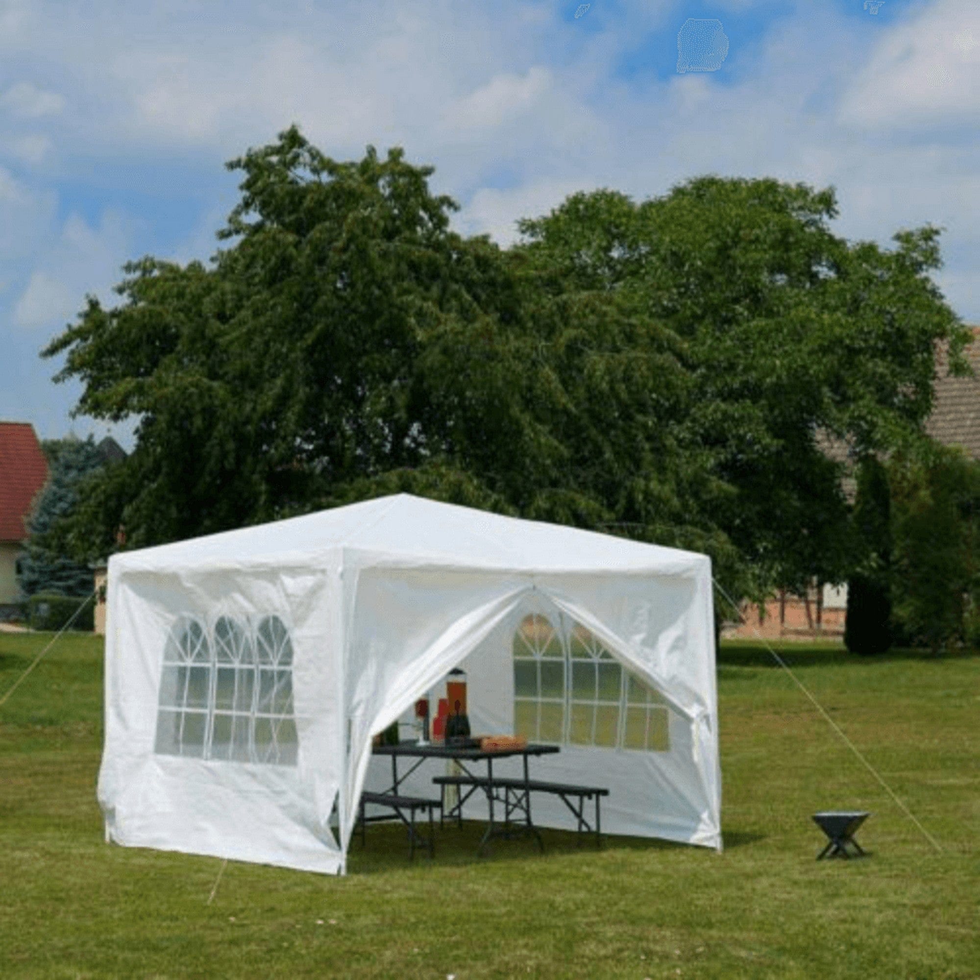 Cort gradina TEKNO TYP 1, alb, polietilena/otel, 300x300x245 cm
