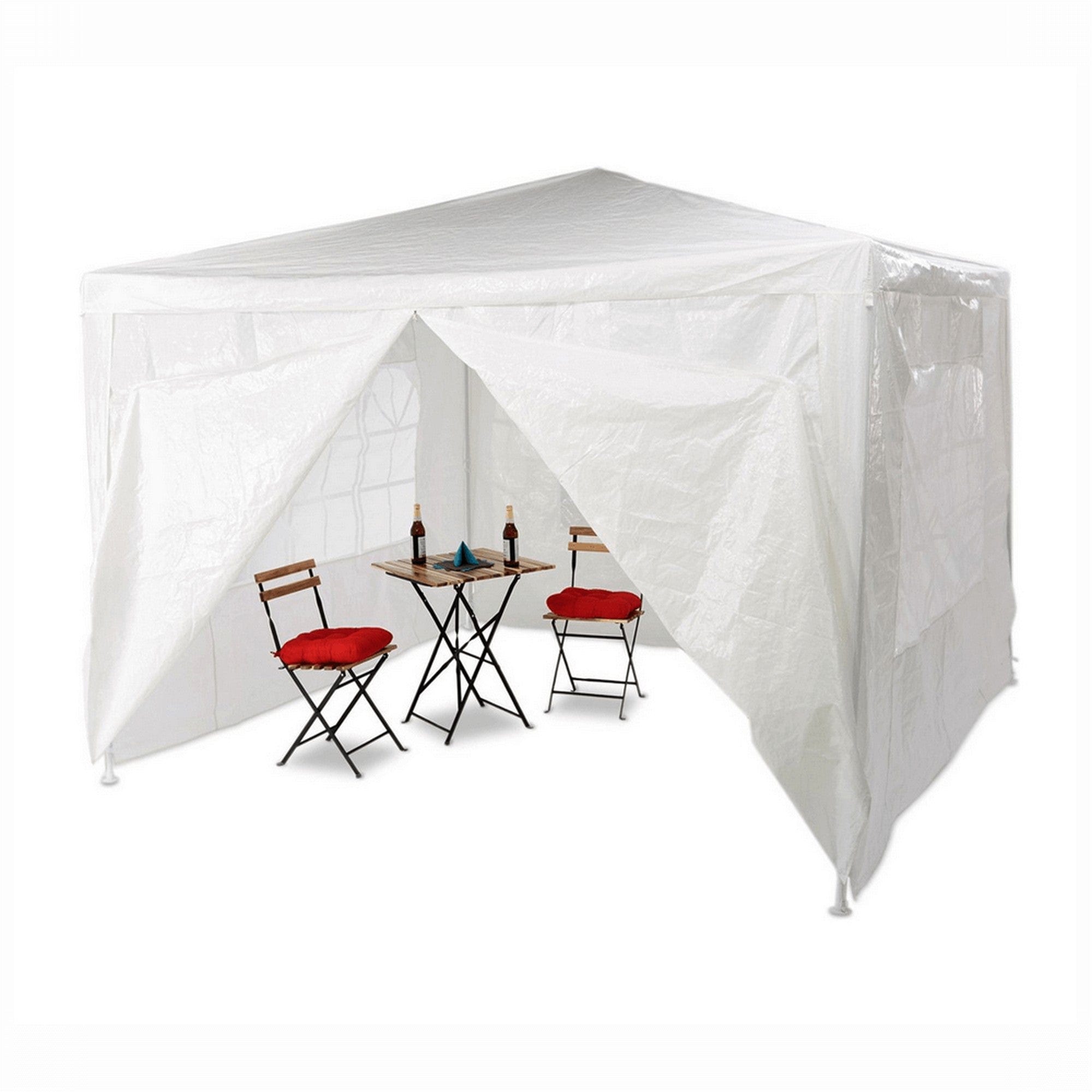 Cort gradina TEKNO TYP 1, alb, polietilena/otel, 300x300x245 cm