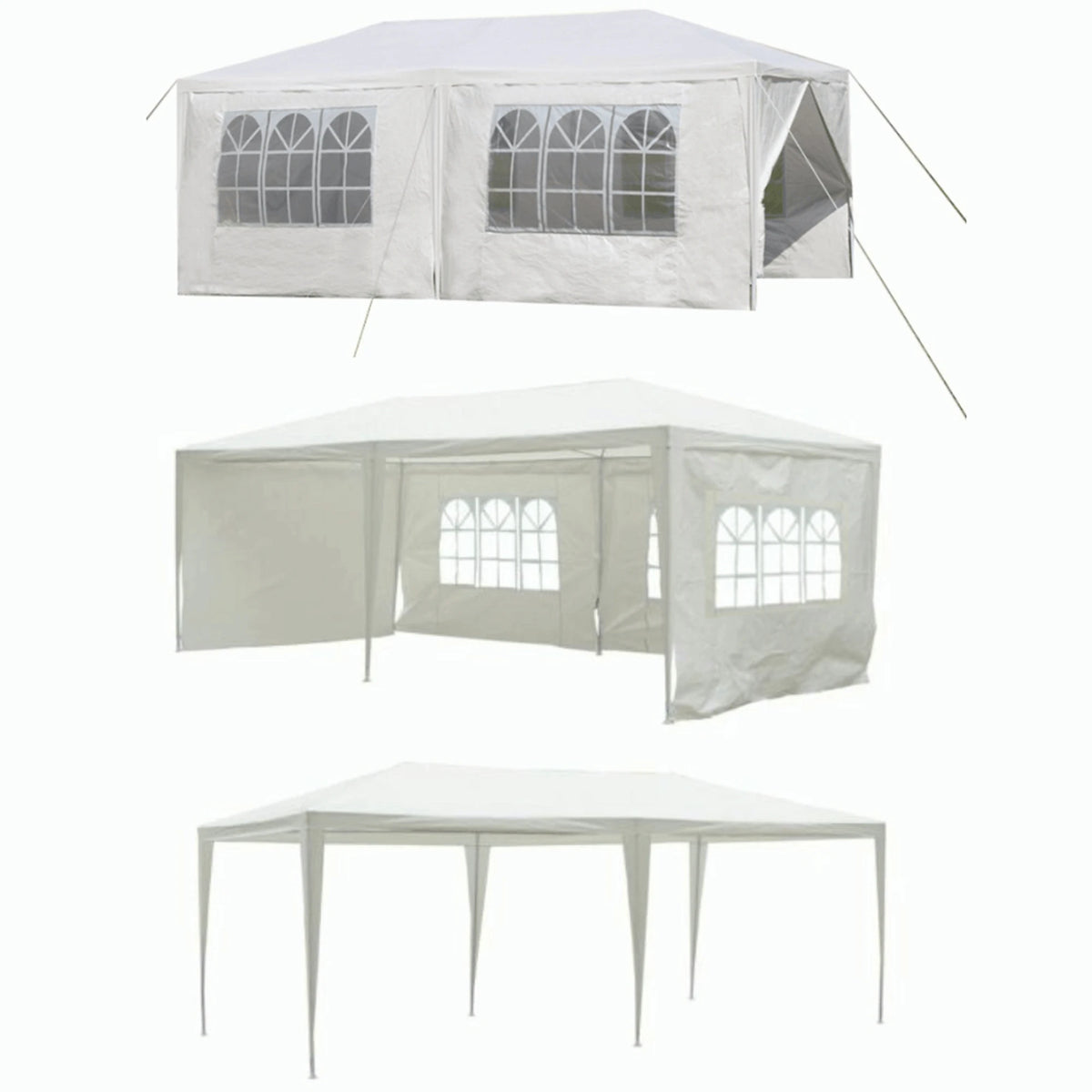 Cort gradina TENKO TYP 2, alb, polietilena/otel, 300x600x245 cm