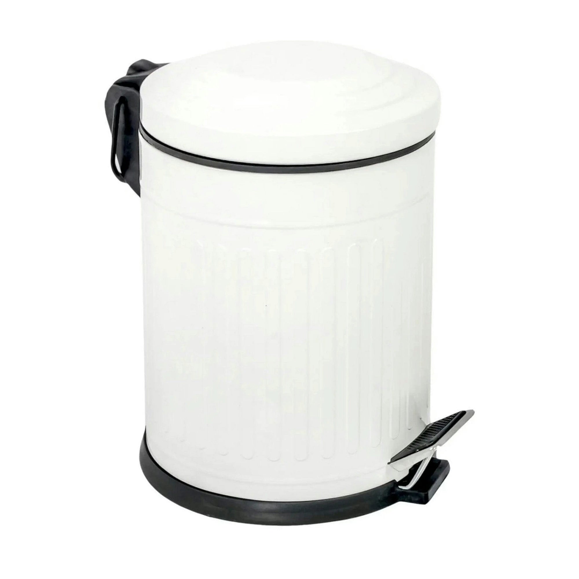 Cos de gunoi D88, alb/negru, metal, 5L