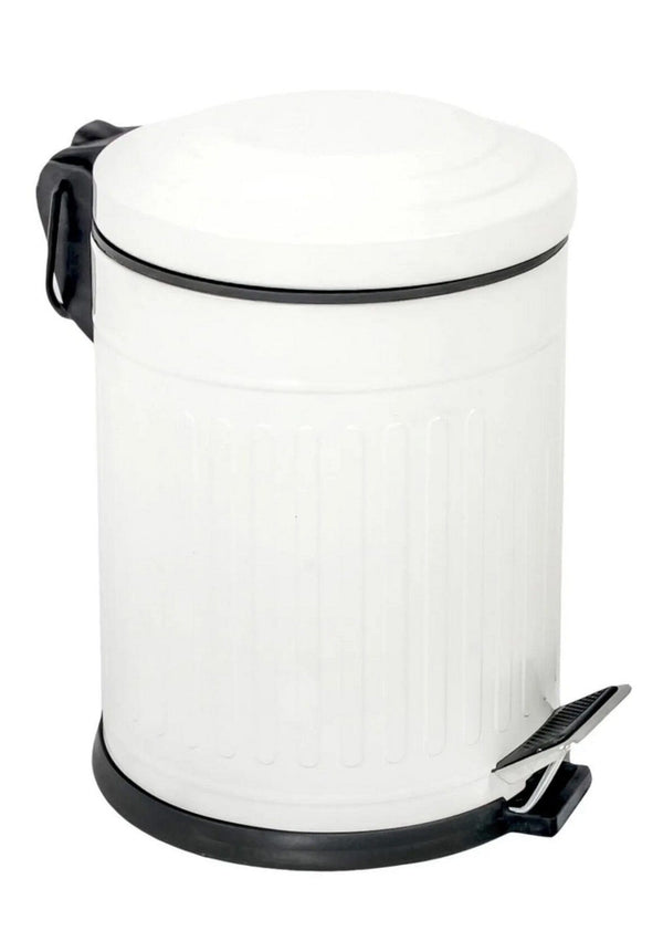 Cos de gunoi D90, alb/negru, metal, 16L