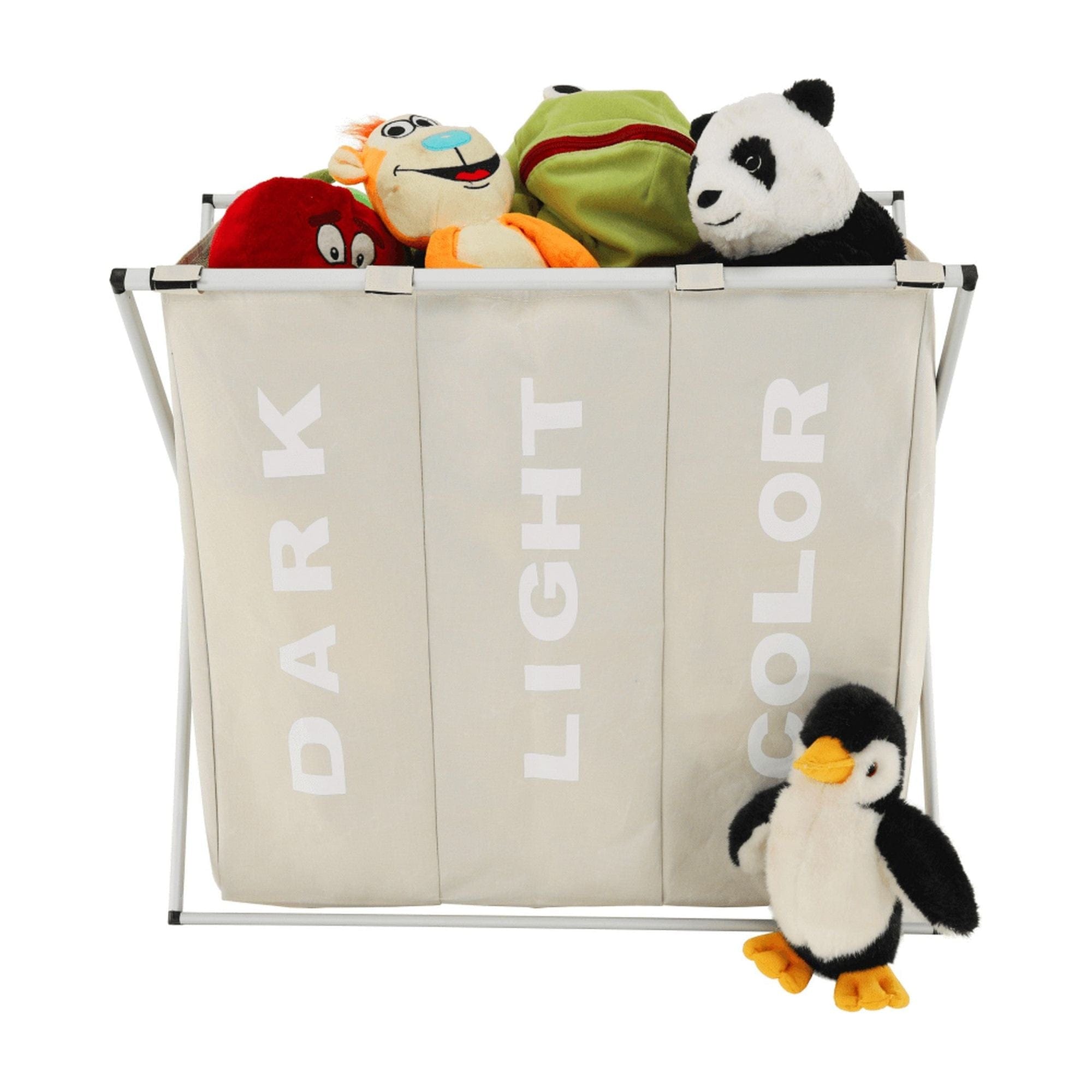 Cos de rufe LAUNDRY NEW TYP 3, bej, panza/metal, 62x35x60 cm