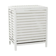 Cos de rufe MENORK, alb, bambus/material textil, 50x35x60 cm