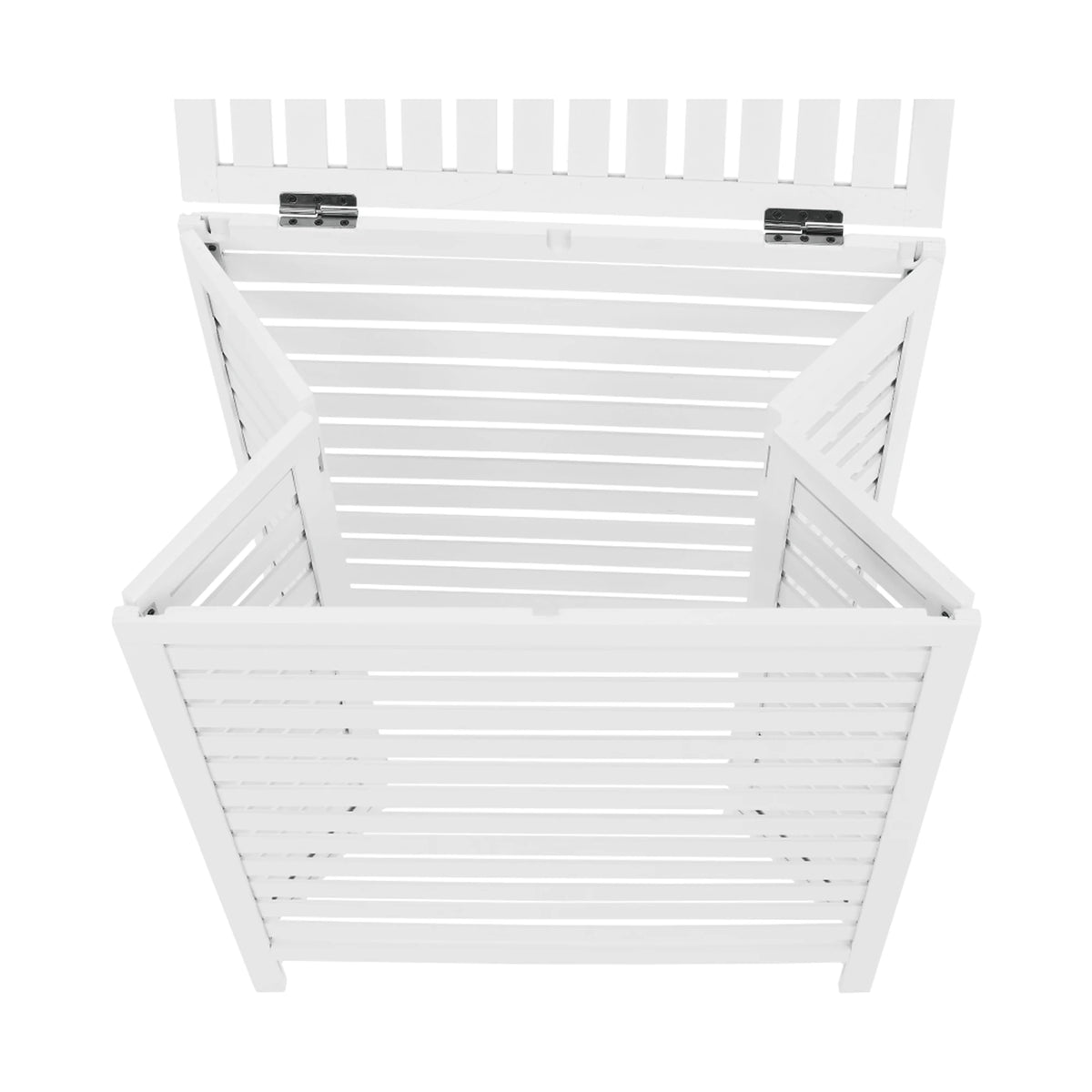 Cos de rufe MENORK, alb, bambus/material textil, 50x35x60 cm