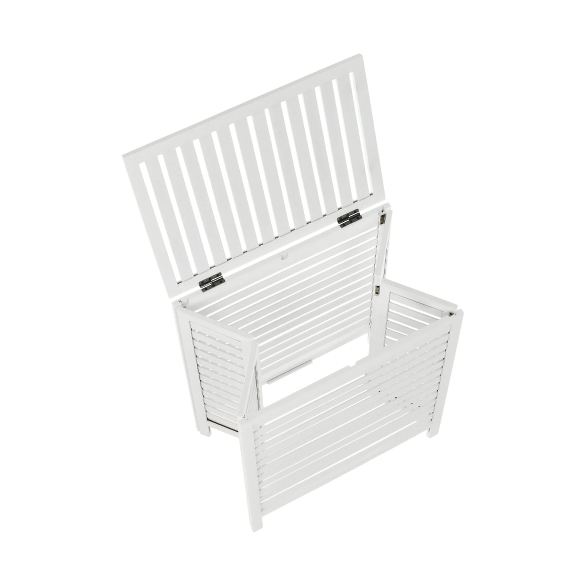 Cos de rufe MENORK, alb, bambus/material textil, 50x35x60 cm