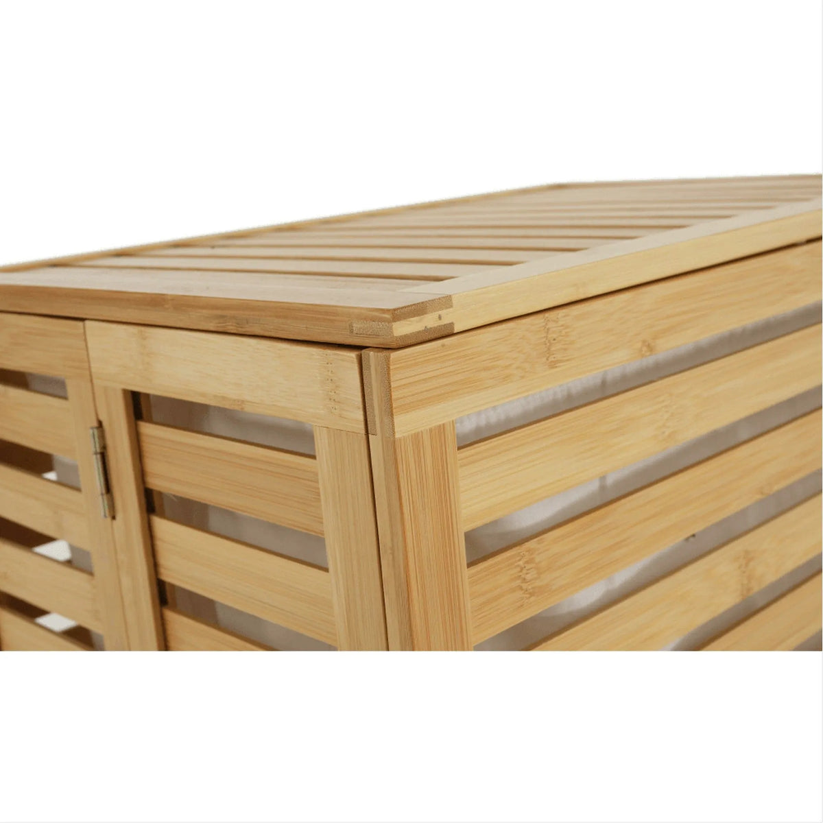 Cos de rufe MENORK, stejar, bambus/material textil, 50x35x60 cm