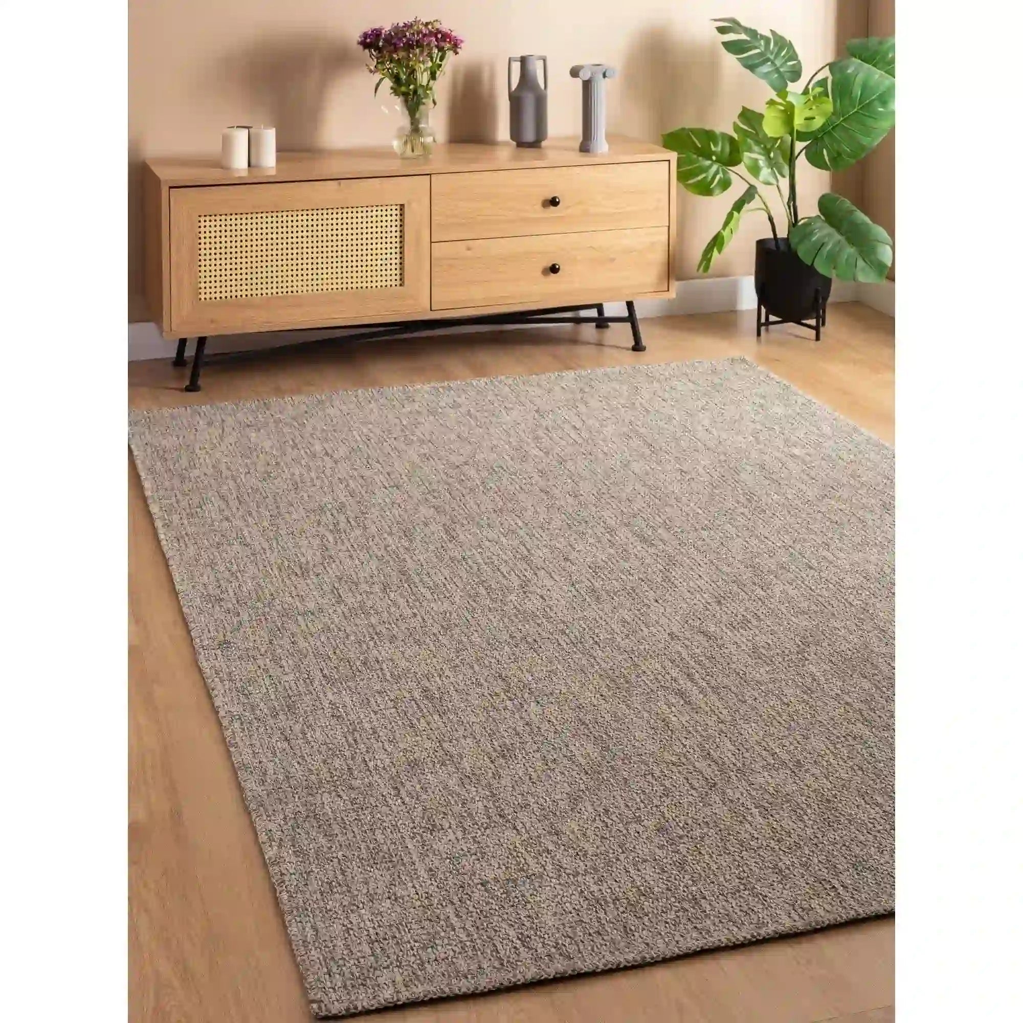 Covor 0602, 60x100 cm, forma dreptunghiulara, iuta, gri inchis