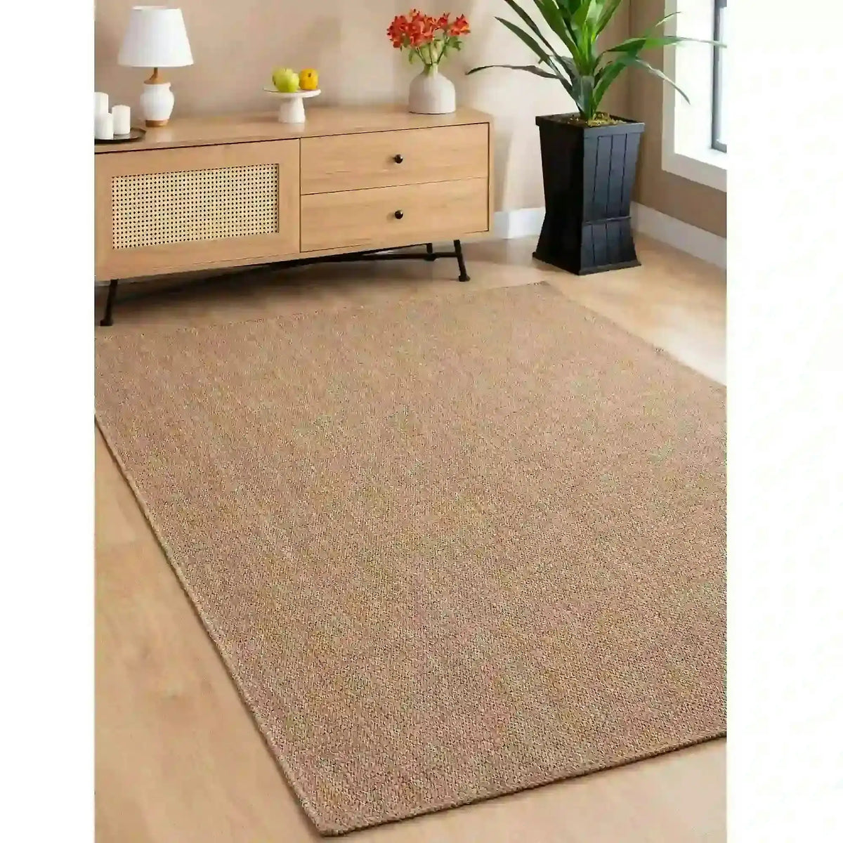 Covor 0604, 60x100 cm, forma dreptunghiulara, iuta, maro