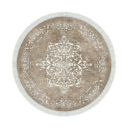 Covor, 100x100 cm, forma rotunda, poliester, bej, ALN400616BJ17