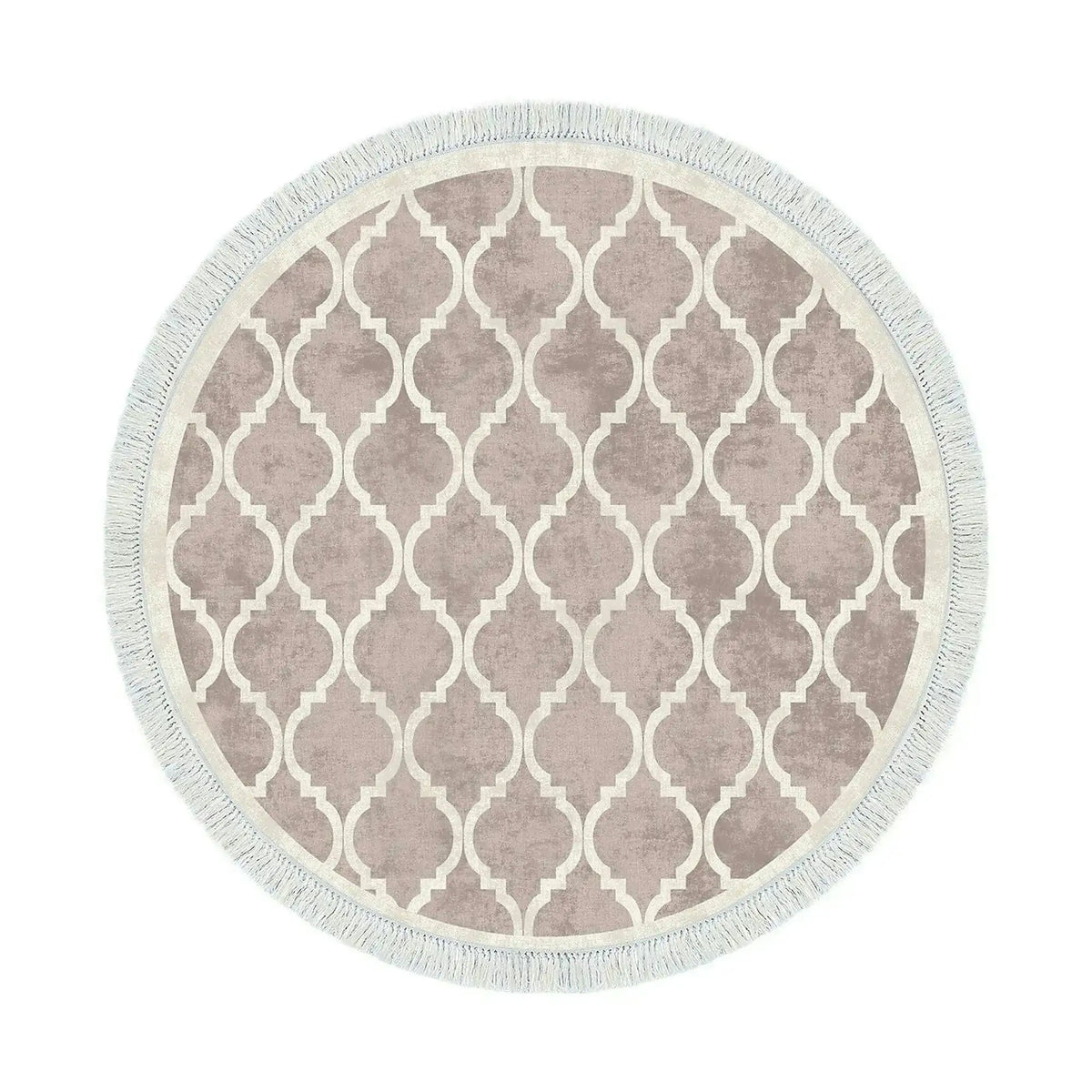 Covor, 100x100 cm, forma rotunda, poliester, crem/maro, ALN400601KR17