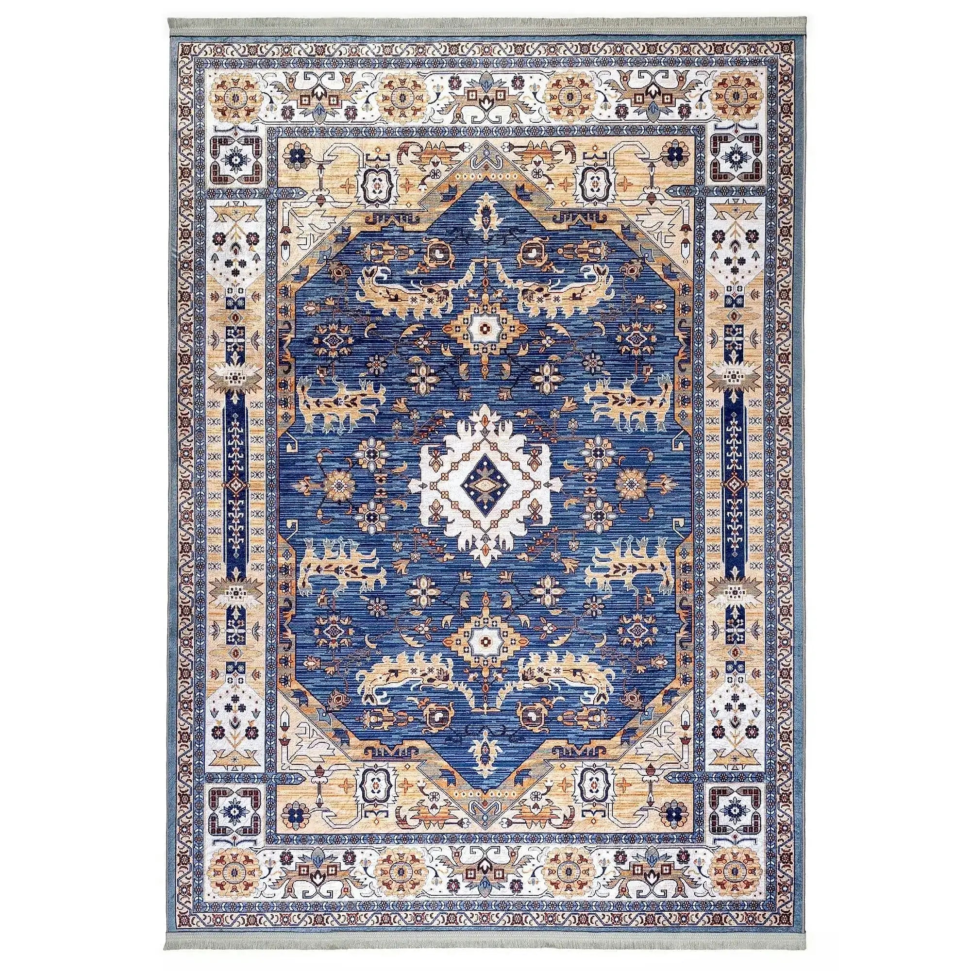 Covor 1012, 80x150 cm, forma dreptunghiulara, tesatura catifelata, multicolor