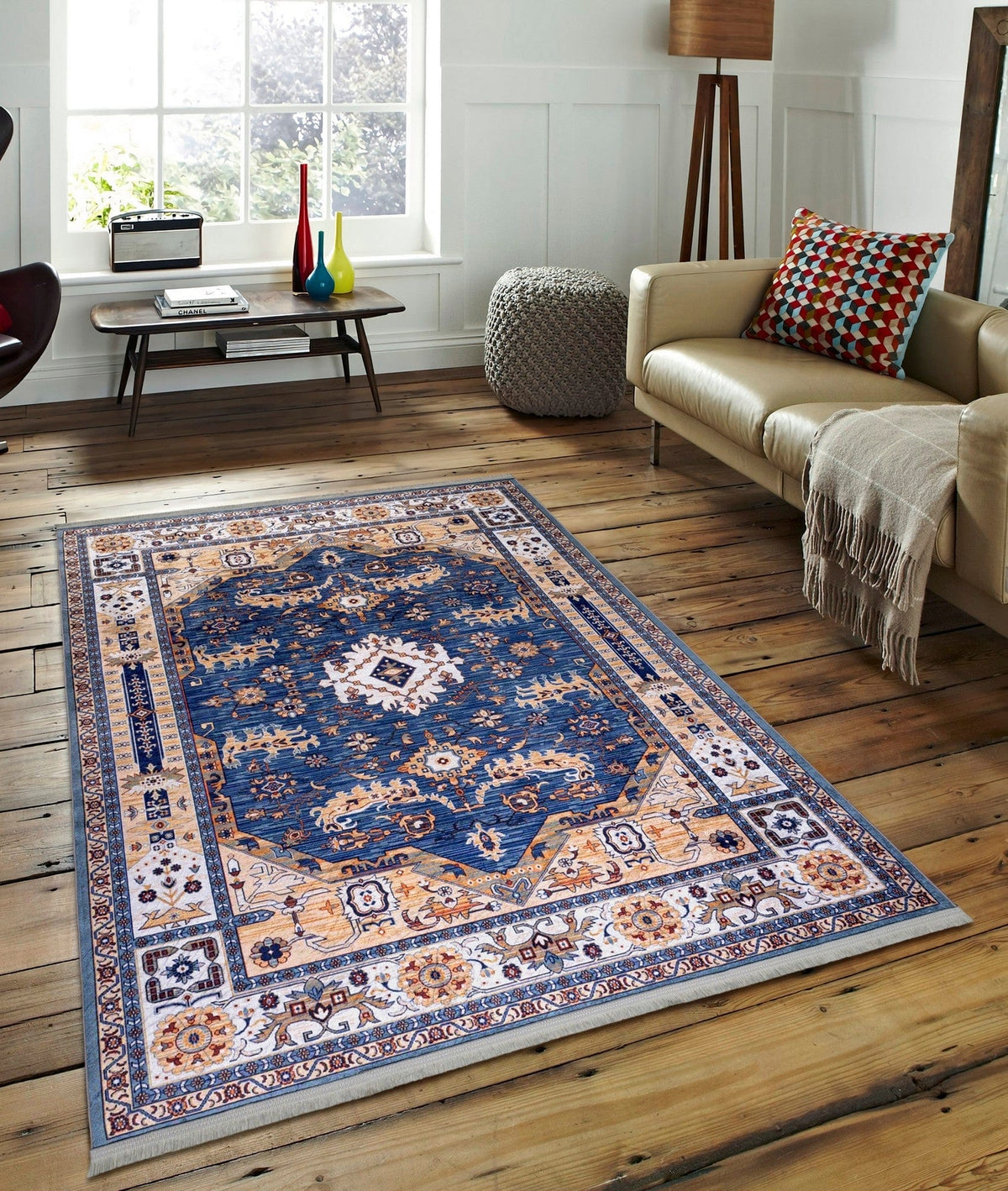 Covor 1012, 80x150 cm, forma dreptunghiulara, tesatura catifelata, multicolor