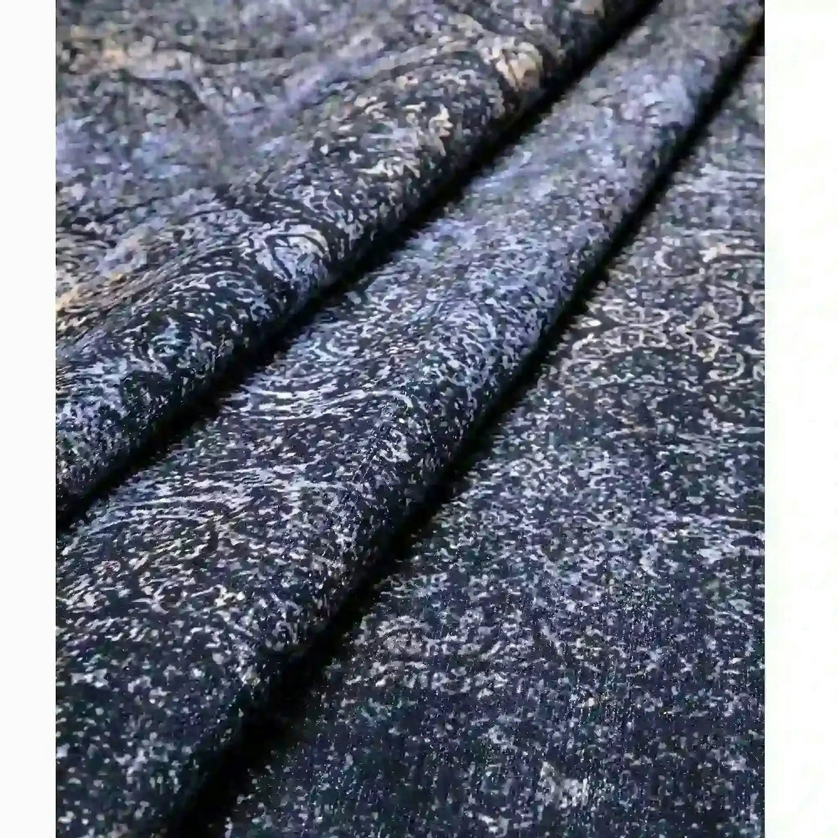 Covor 1058, 80x150 cm, forma dreptunghiulara, tesatura catifelata, albstru inchis