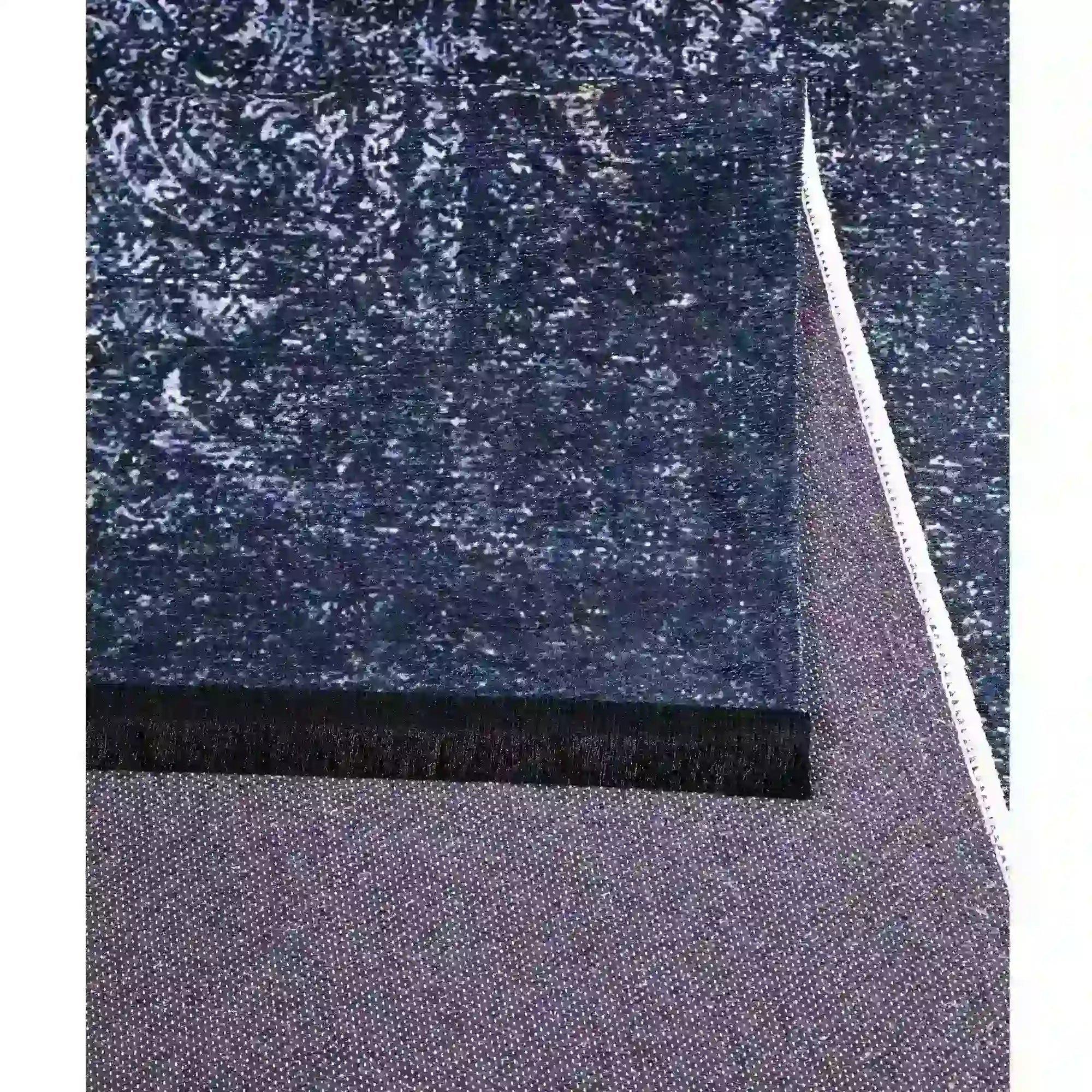 Covor 1058, 80x150 cm, forma dreptunghiulara, tesatura catifelata, albstru inchis