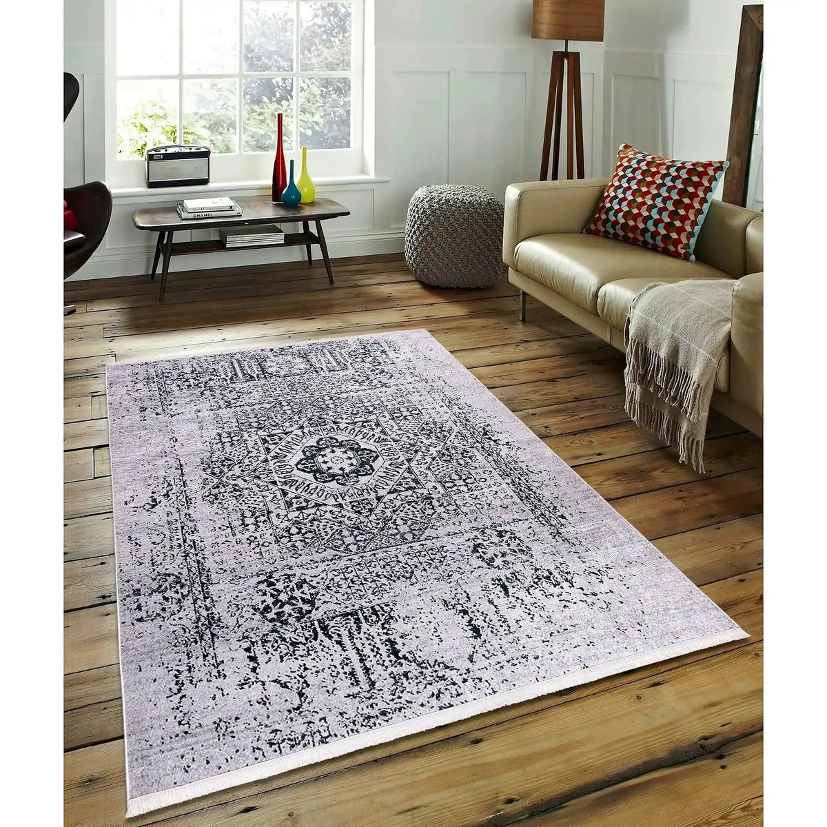 Covor 1072, 80x150 cm, forma dreptunghiulara, tesatura catifelata, multicolor
