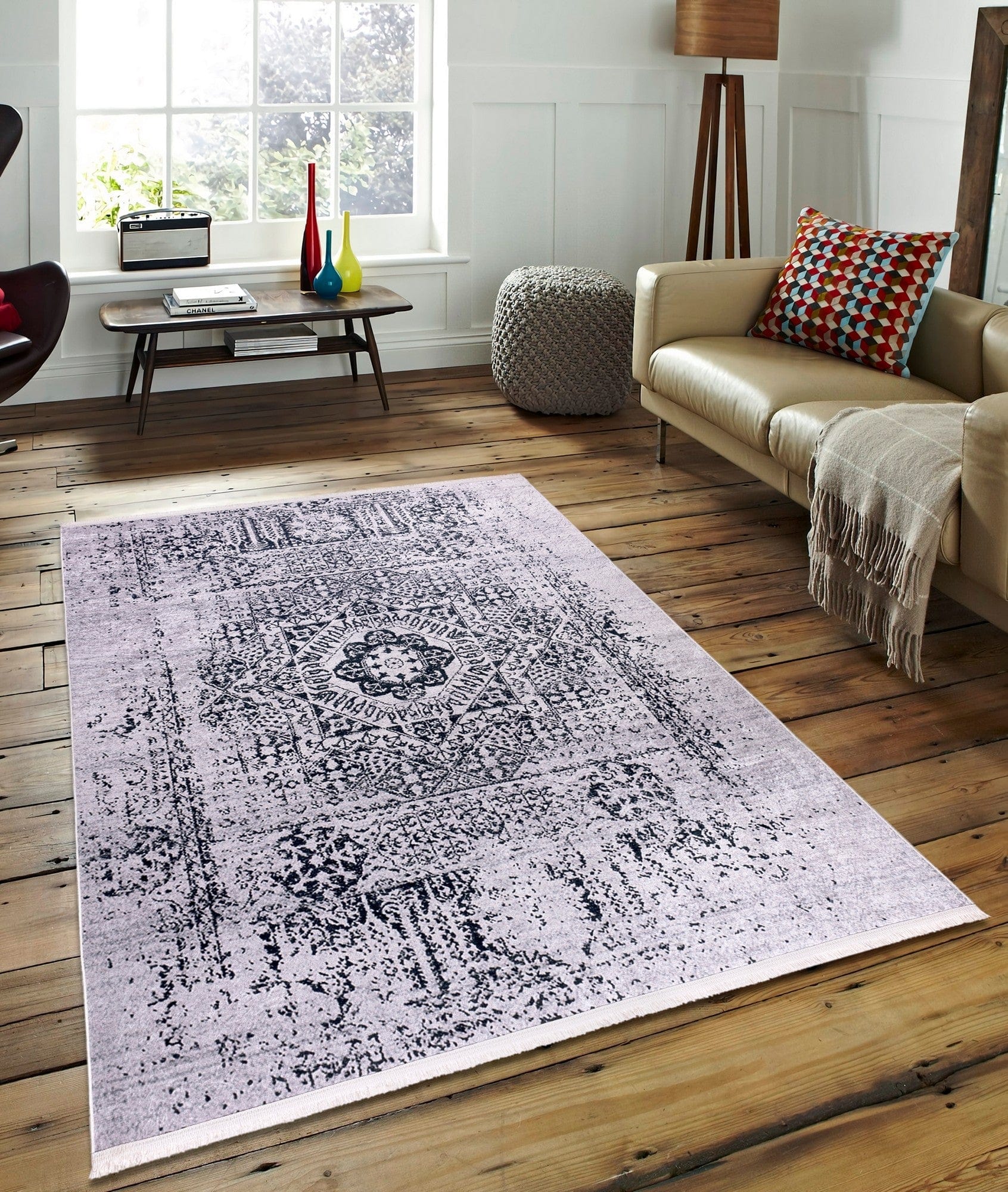 Covor 1072, 80x150 cm, forma dreptunghiulara, tesatura catifelata, multicolor