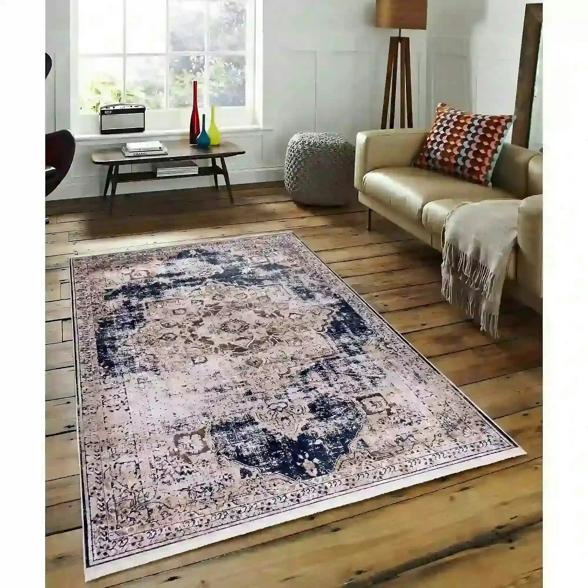 Covor 1090, 80x150 cm, forma dreptunghiulara, tesatura catifelata, multicolor