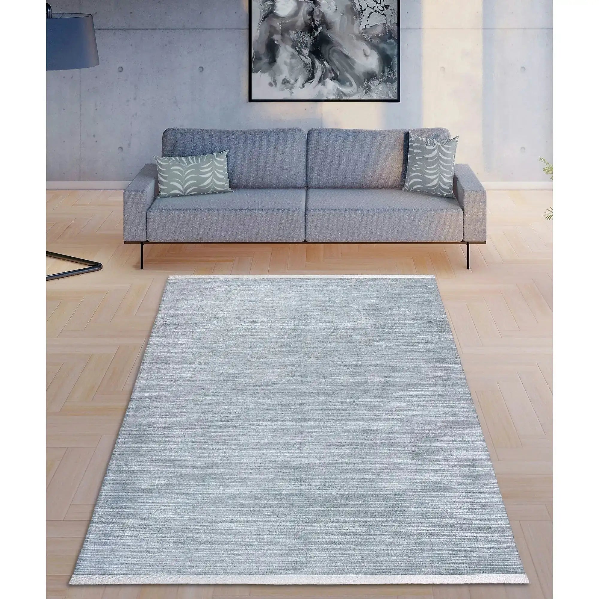 Covor 1198,  80x150 cm, forma dreptunghiulara, tesatura catifelata, albastru deschis