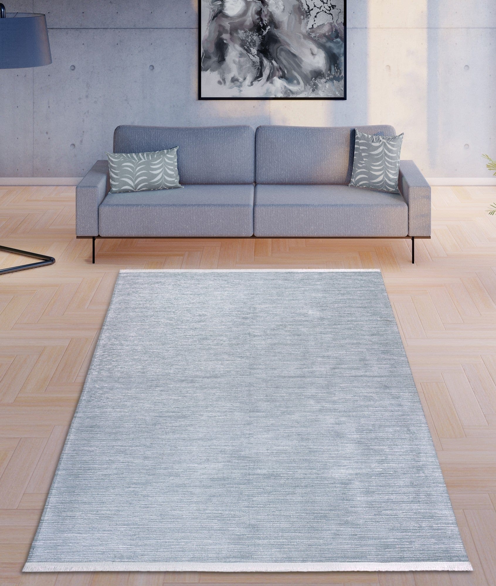 Covor 1198,  80x150 cm, forma dreptunghiulara, tesatura catifelata, albastru deschis