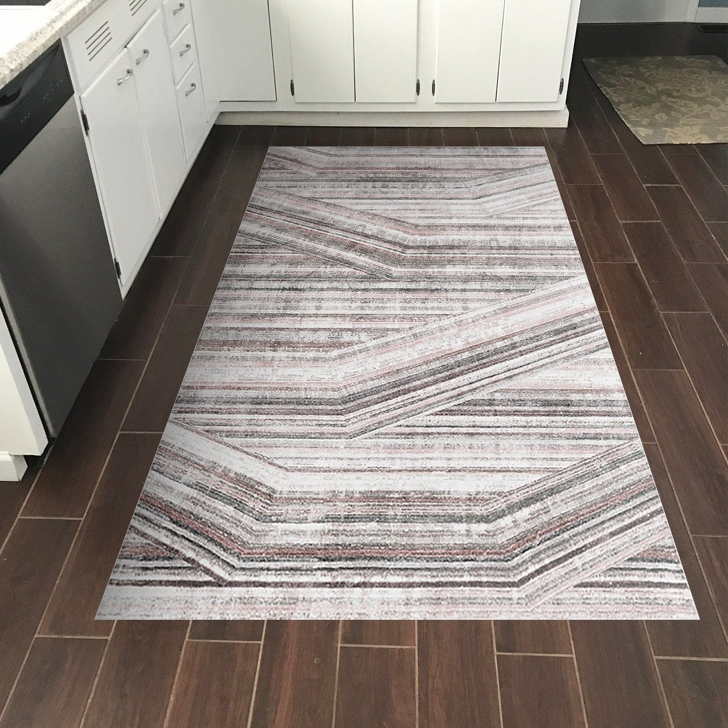 Covor 1252 - V2, 80x120 cm, forma dreptunghiulara, poliester, multicolor