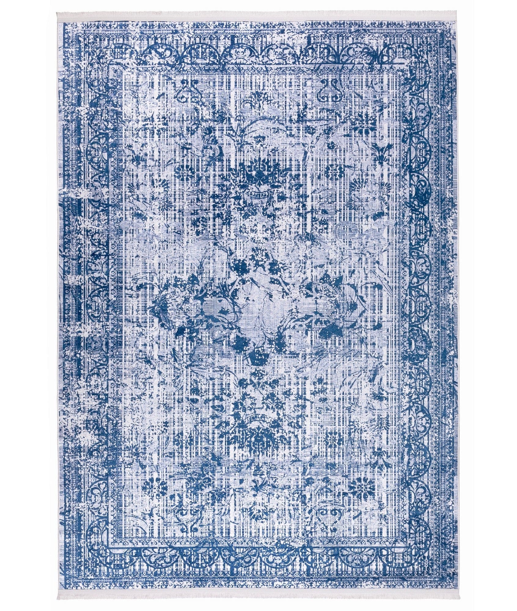 Covor 1321, 80x150 cm, forma dreptunghiulara, tesatura catifelata, albastru