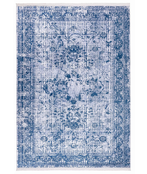 Covor 1321, 80x150 cm, forma dreptunghiulara, tesatura catifelata, albastru