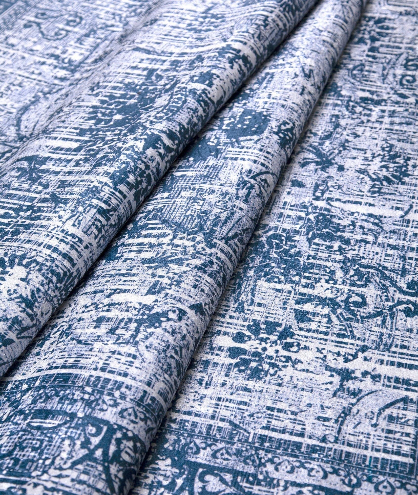 Covor 1321, 80x150 cm, forma dreptunghiulara, tesatura catifelata, albastru