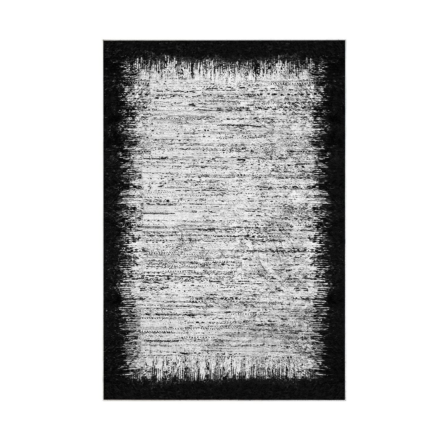Covor 1342, 80x120 cm, forma dreptunghiulara, poliester, negru/alb