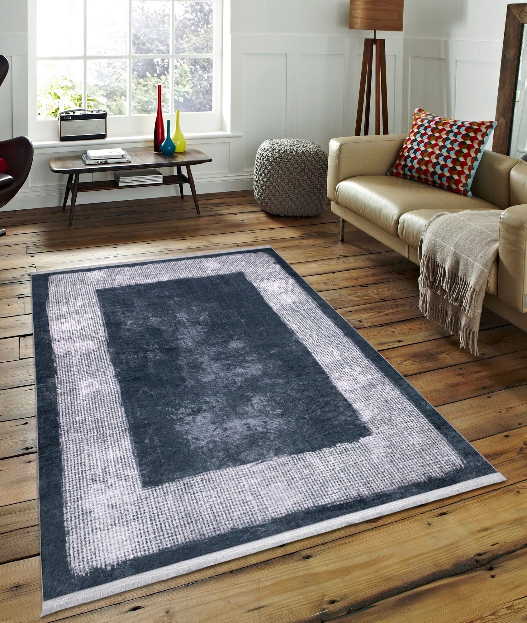 Covor 1501, 80x150 cm, forma dreptunghiulara, tesatura catifelata, multicolor