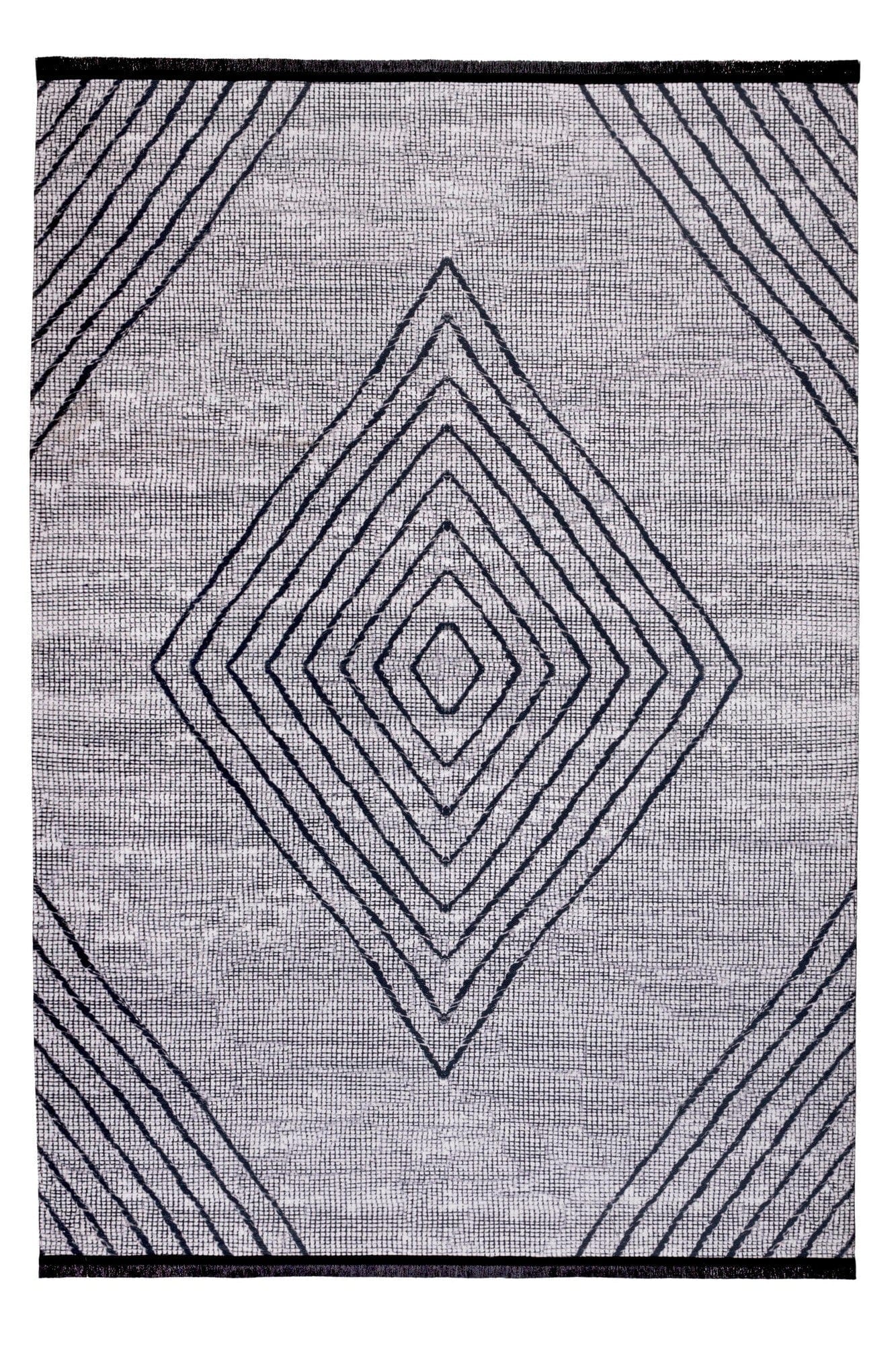 Covor 1512C, 80x150 cm, forma dreptunghiulara, tesatura catifelata, gri