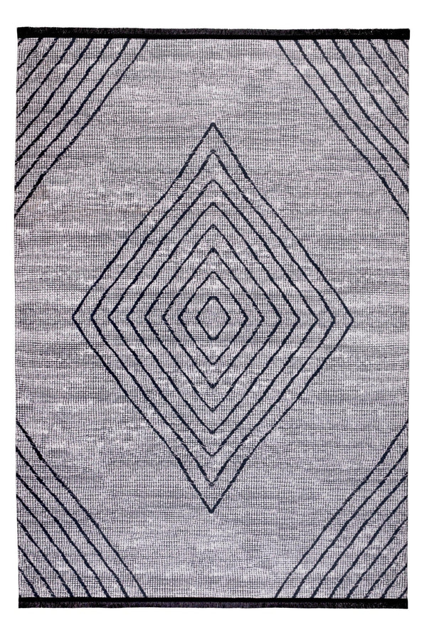 Covor 1512C, 80x150 cm, forma dreptunghiulara, tesatura catifelata, gri